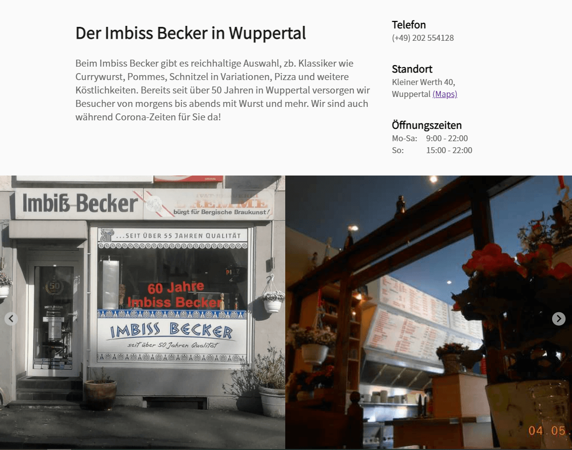 Desktop Image of the Project Imbiss Becker